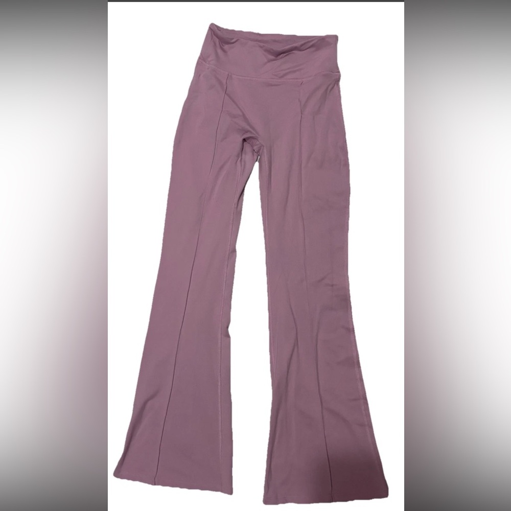 pink victoria's secret Y2K High Rise Flare Leg Yoga Leggings Lined /thick Size S